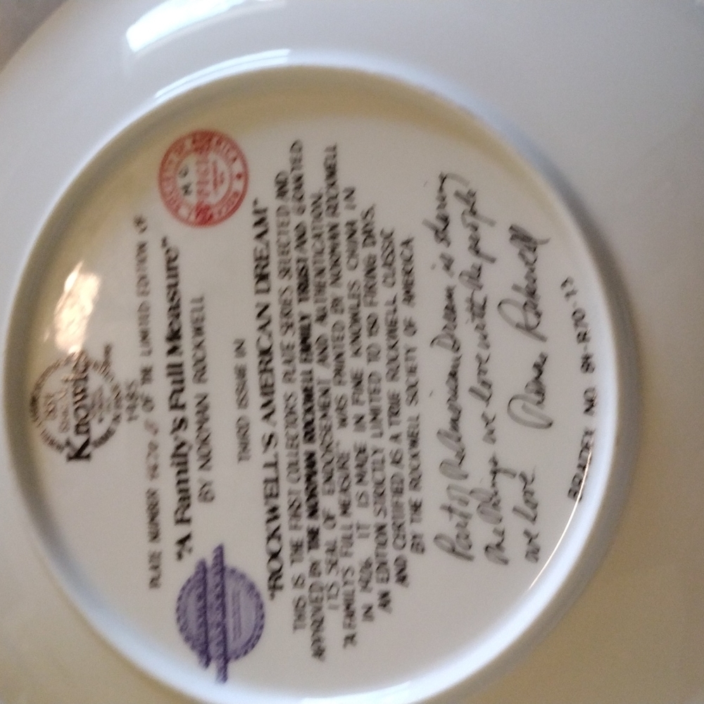 5 AUTHENTICATED NORMAN ROCKWELL PLATES - Picture 9 of 14